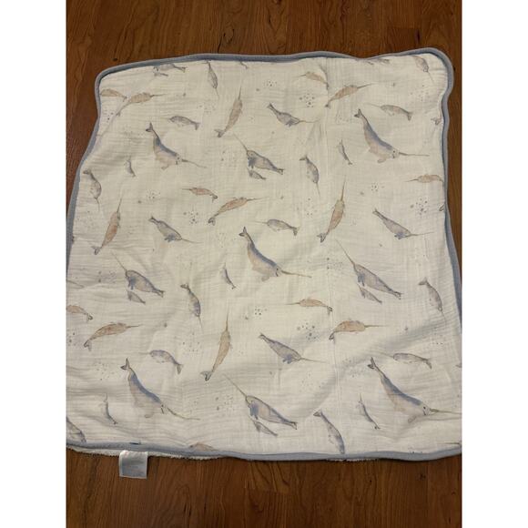 Little Unicorn Hooded Towel Narwhal Kids Cotton Muslin Soft Cozy Newborn Toddler - Picture 3 of 5